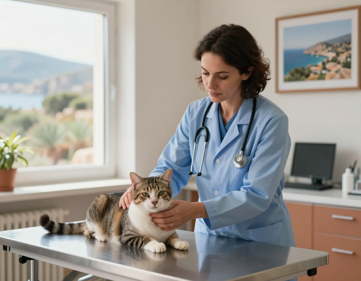 Chat suivi lors d'une consultation vétérinaire