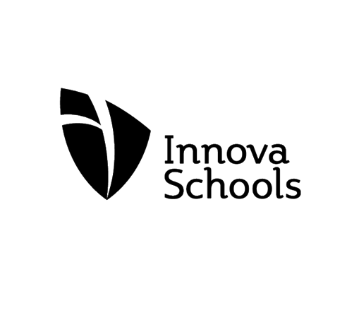 Logotipo de Innova Schools que presenta un icono de escudo estilizado junto al texto negro "Innova Schools"