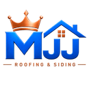 MJJ Roofing and Siding blue and gold logo