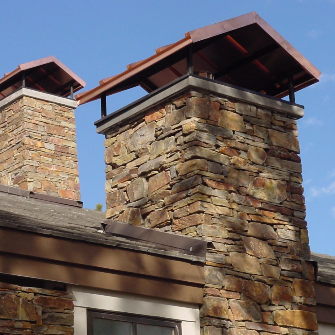 example of a chimney cap installed on chimney
