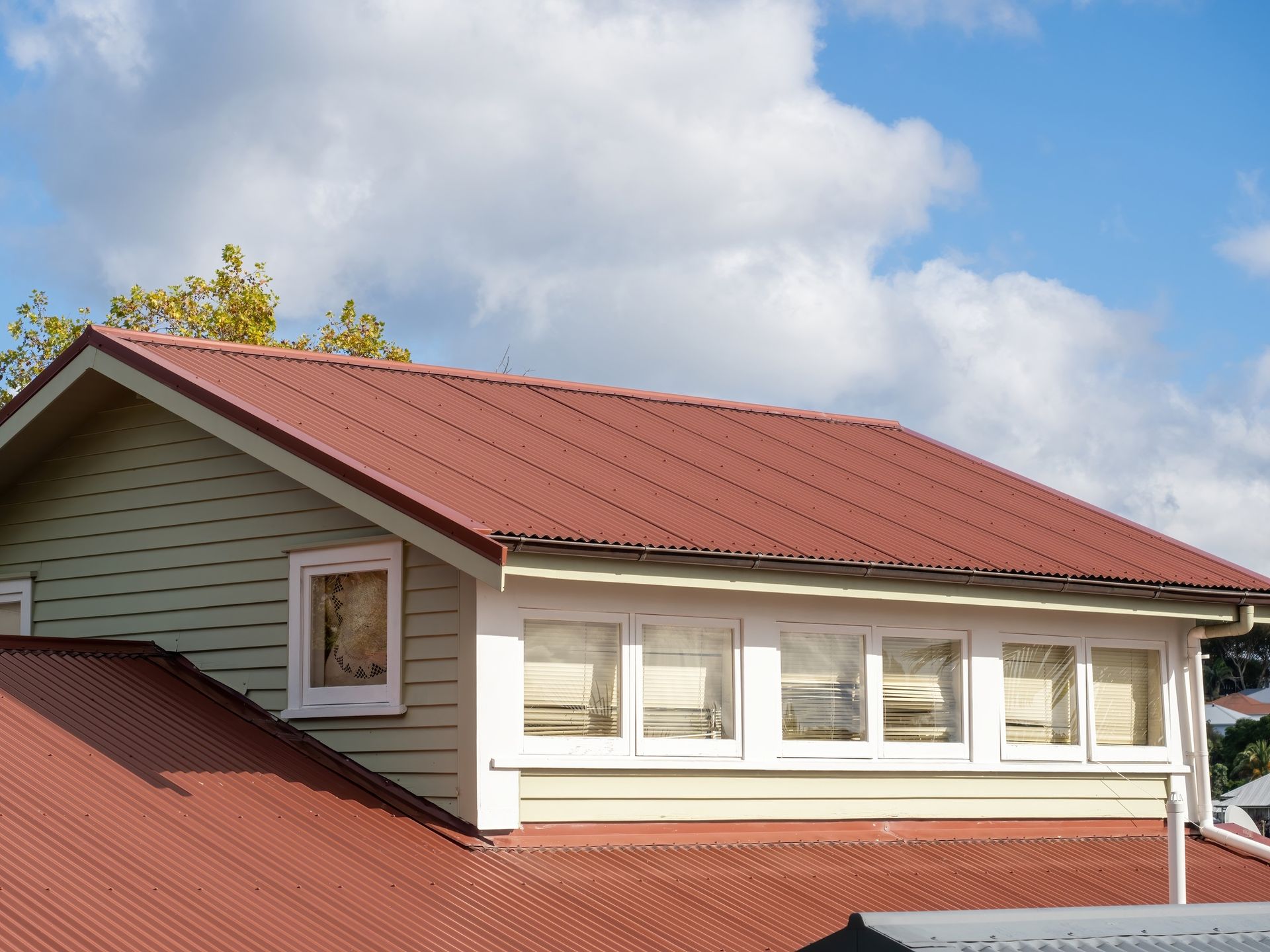 burnt orange metal roof