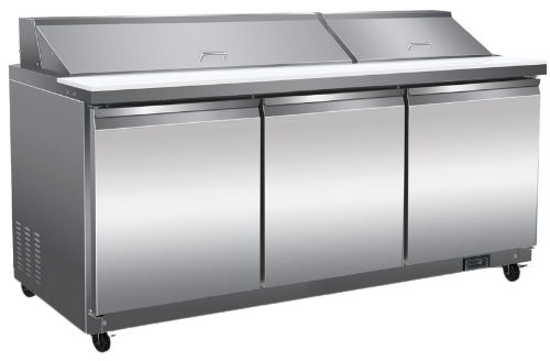 Model: SP72-18-HC Serve-Ware three-section sandwich prep table