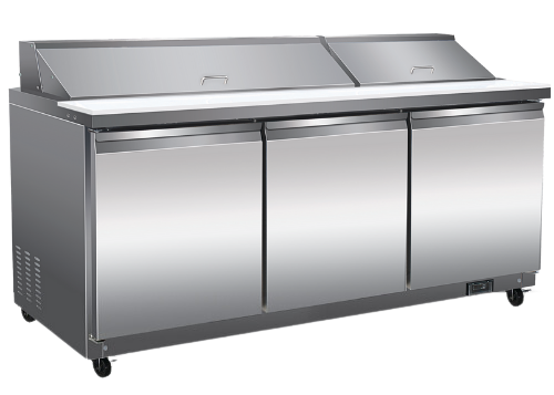 Model: SP72-18-HC Serve-Ware three-section sandwich prep table