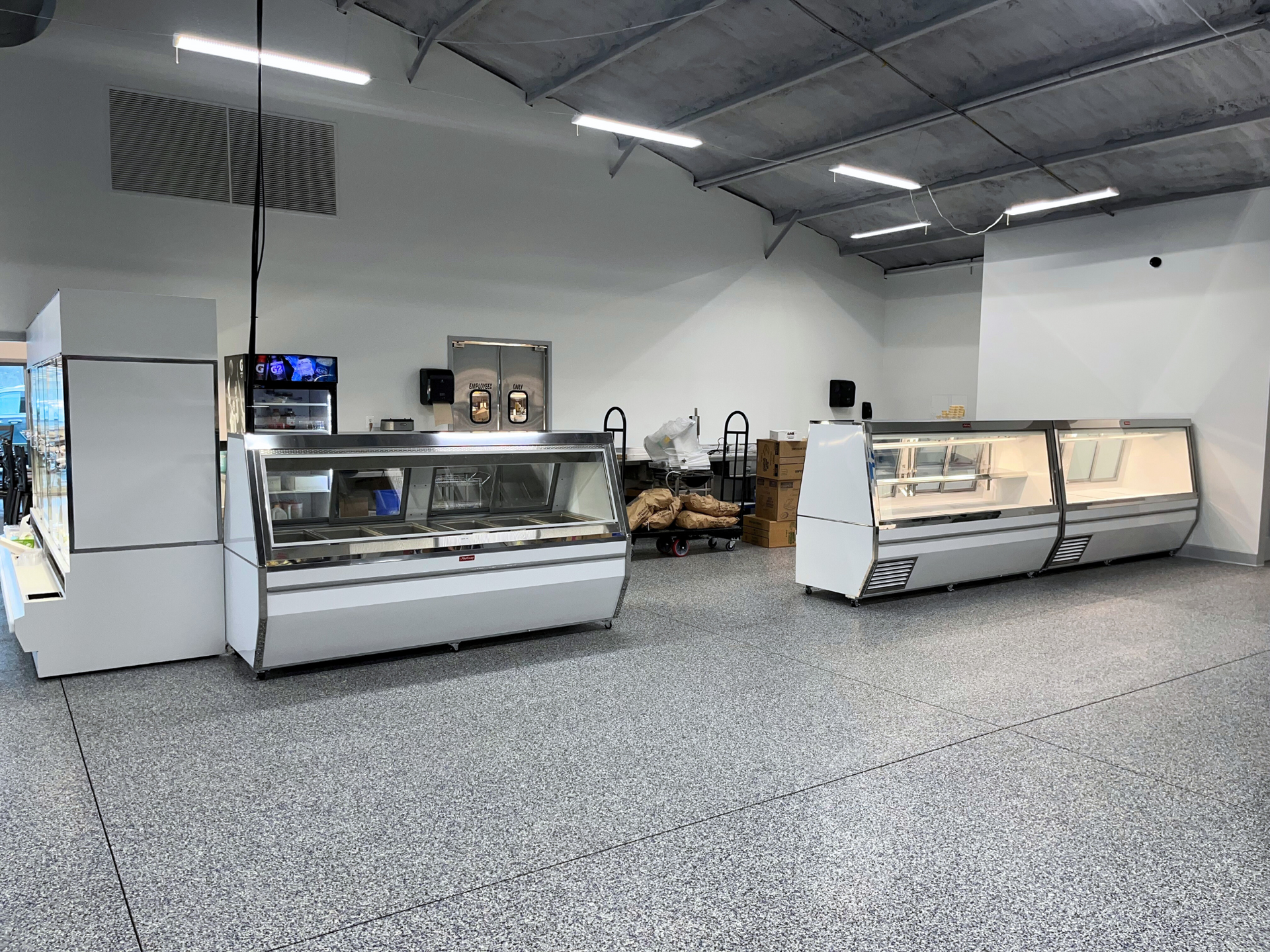 grocery store with commercial deli cases