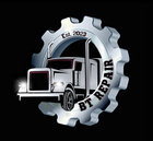 BT Repair logo with silver gear, semi truck, and &ldquo;Est. 2023&rdquo; text on black background