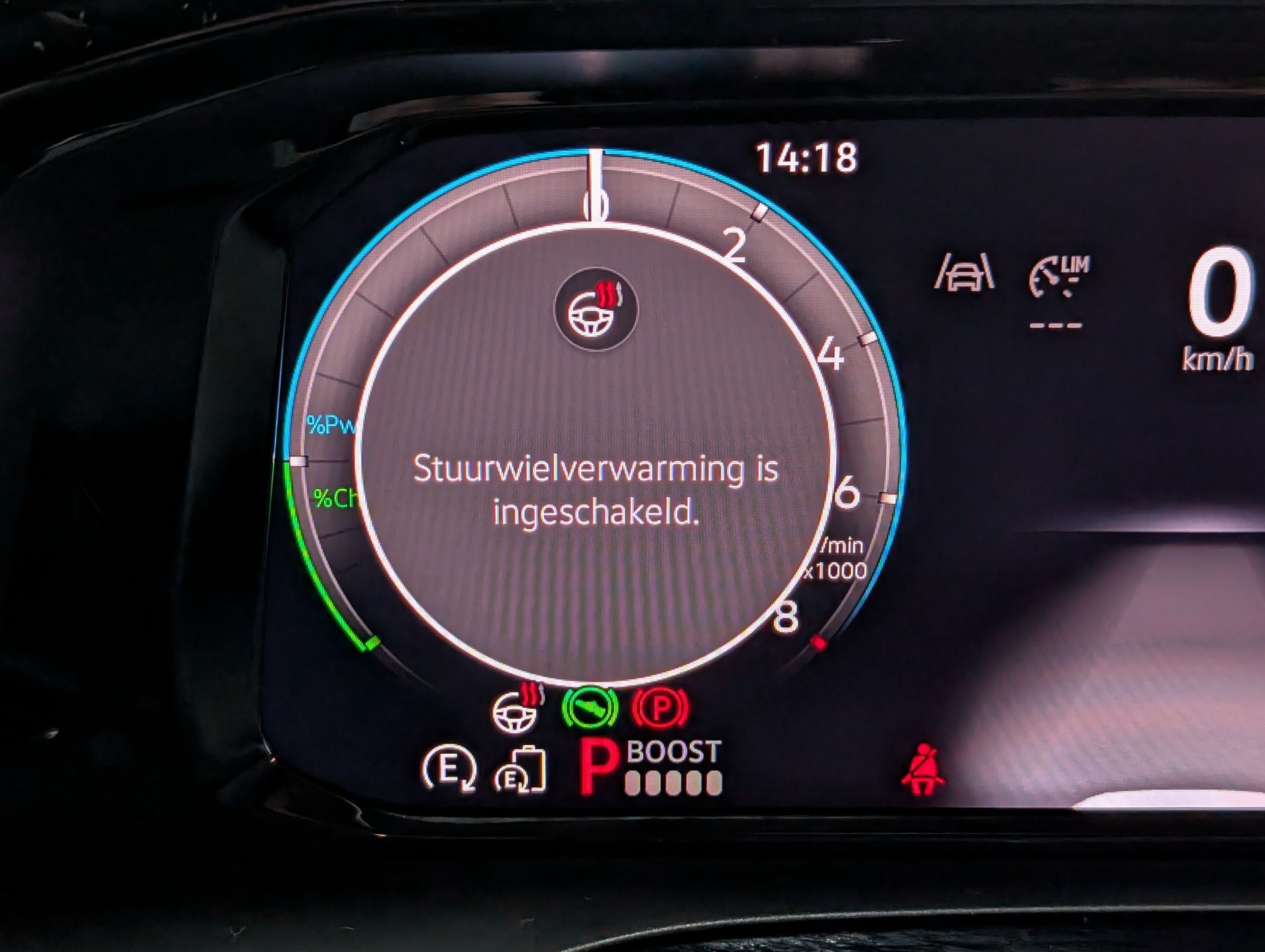 Dashboard with a circular display showing 
