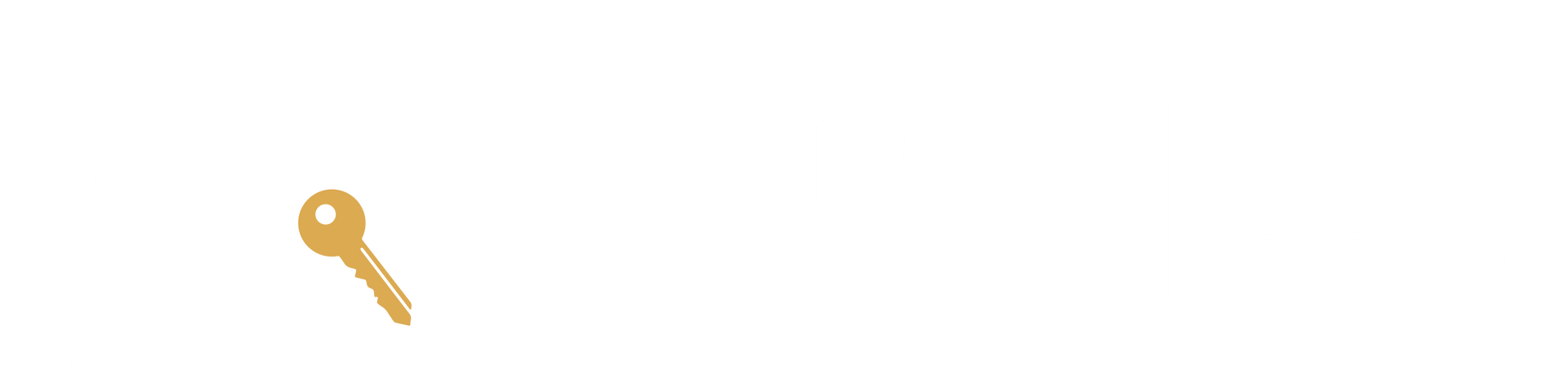 Gold key icon on a white background