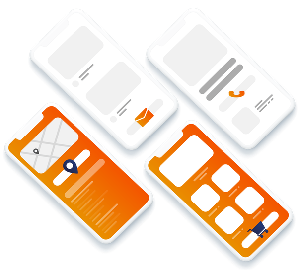 A bunch of phones are laying on top of each other on a white background.