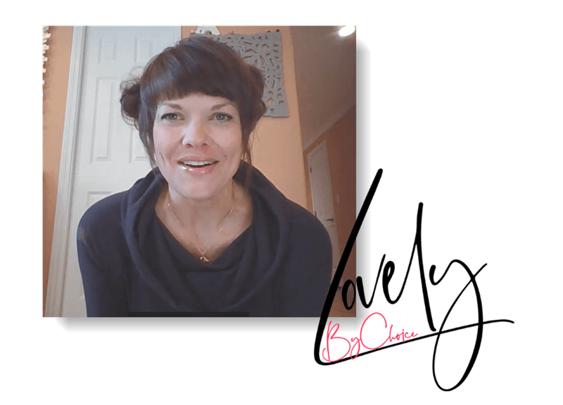 A picture of a woman next to a signature that says lovely