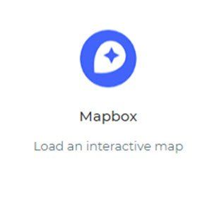 A blue circle with a star in it and the words mapbox load an interactive map
