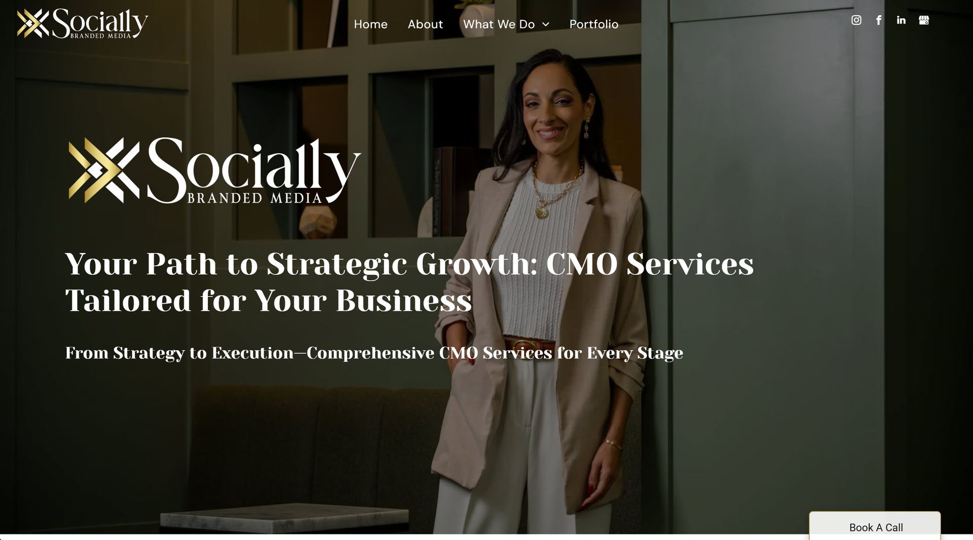 A screenshot of the socially branded media website.