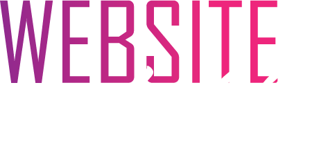 The word website is written in pink letters on a white background.