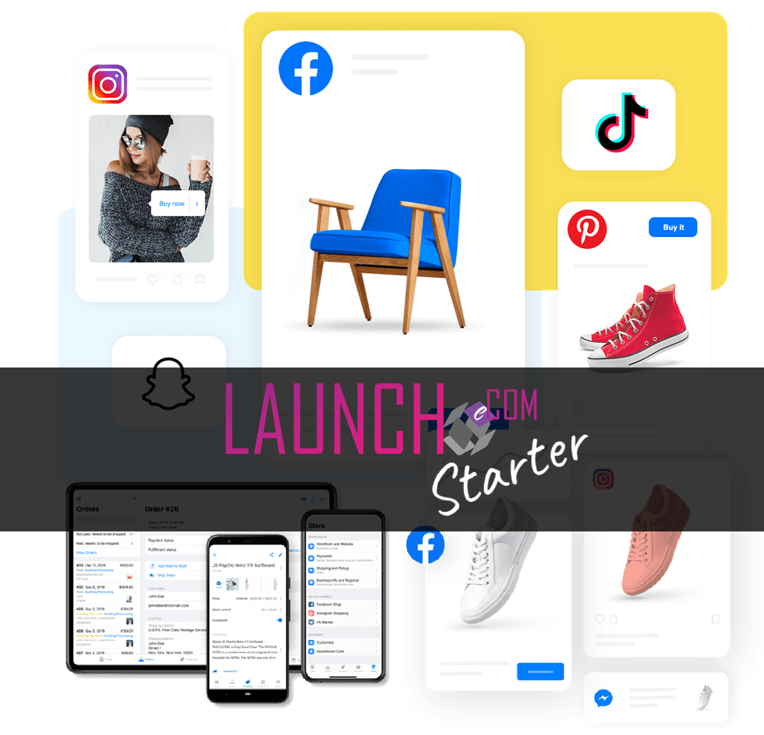 A picture of a chair , a shoe , a tablet , and a phone.