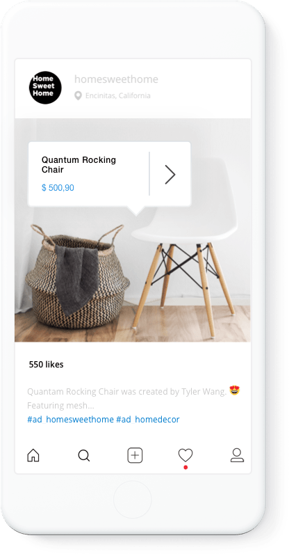A cell phone with a picture of a chair and a basket on it.