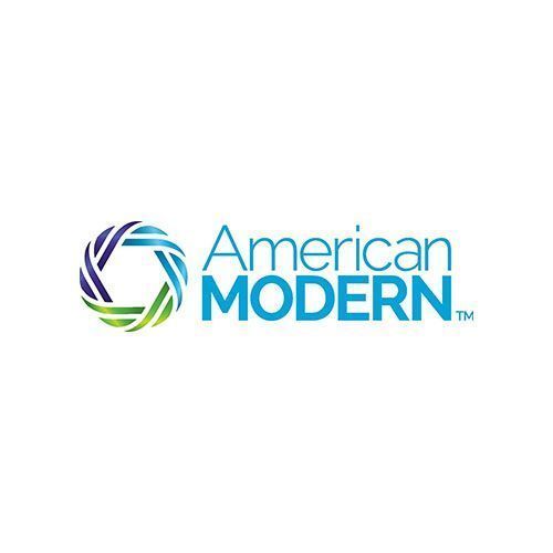 The american modern logo is a colorful circle with a knot in the middle.