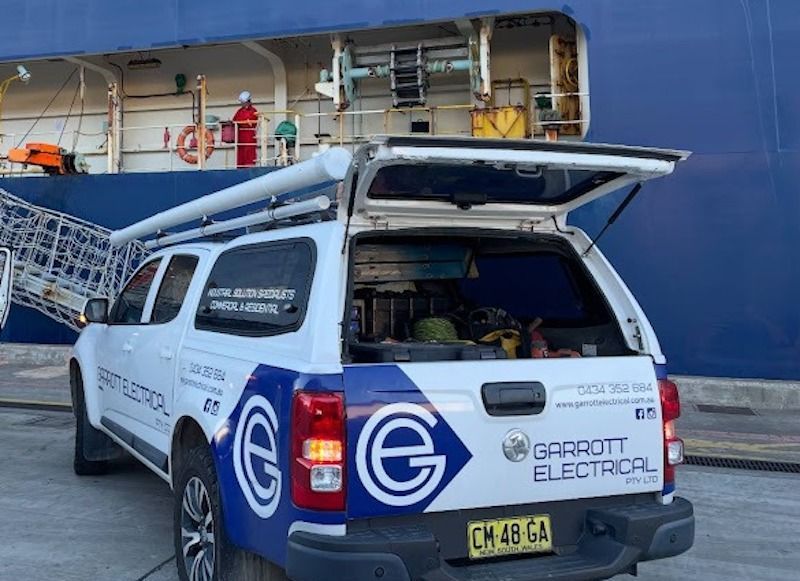 A white work truck with
