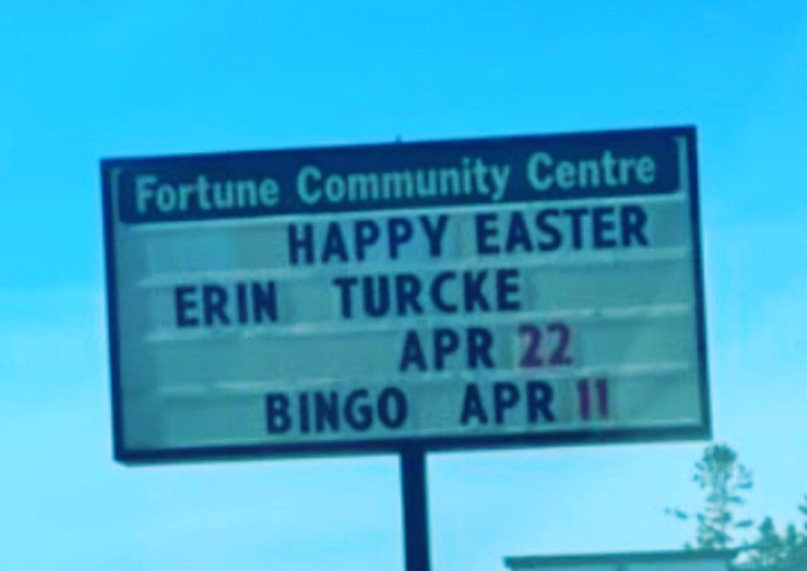 Sign for Fortune Community Centre: 