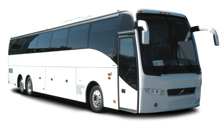 A white volvo bus is parked on a white background