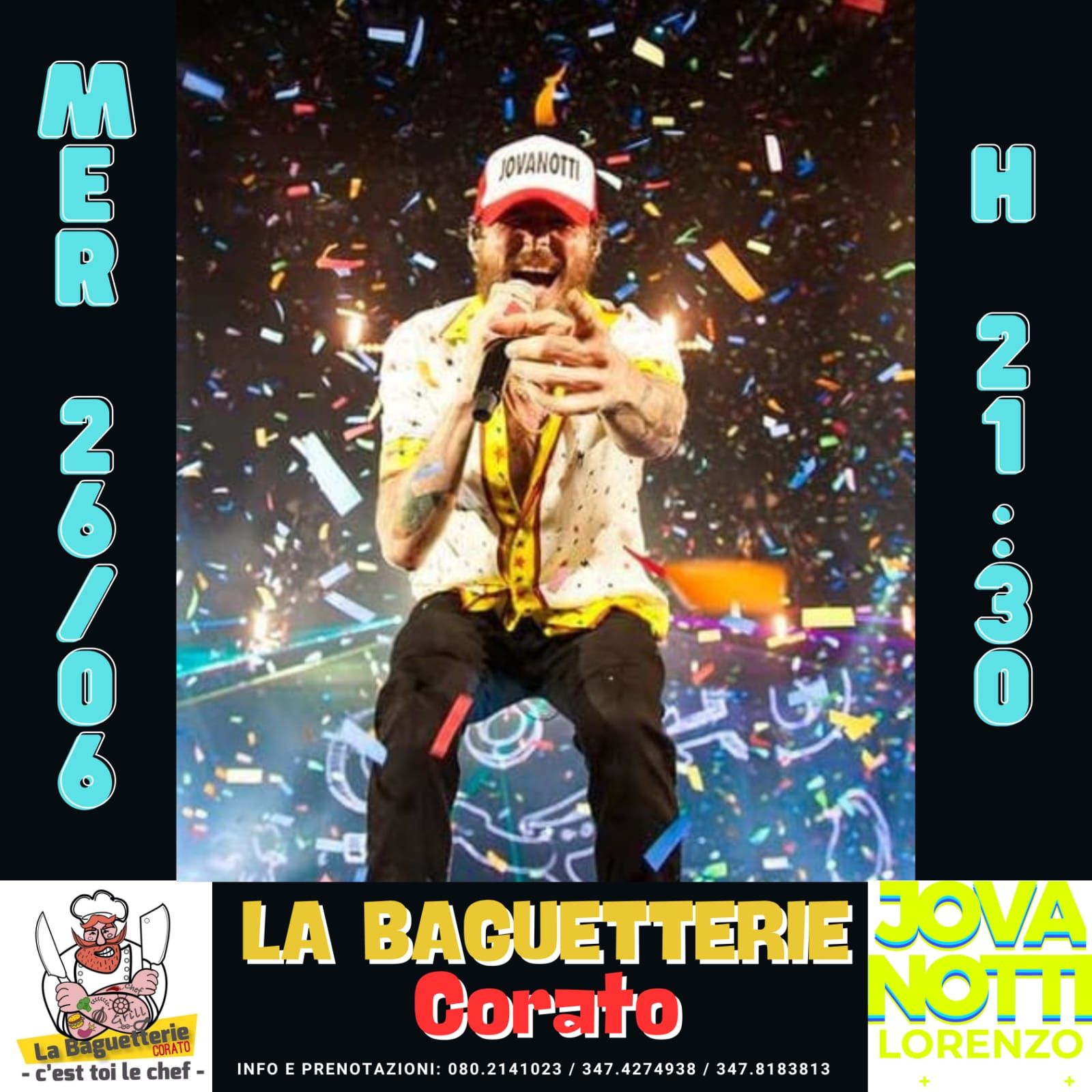 MERCOLEdì 26 giugno 2024 - lorenzo positivo- jovanotti Tribute Band