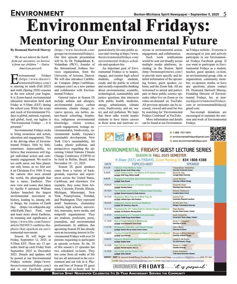 Environmental Fridays – Mentoring our Environmental Future by desmond Hartwell Murray