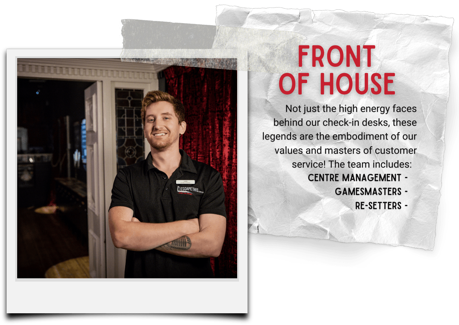 Escape This careers: escape rooms front of house team