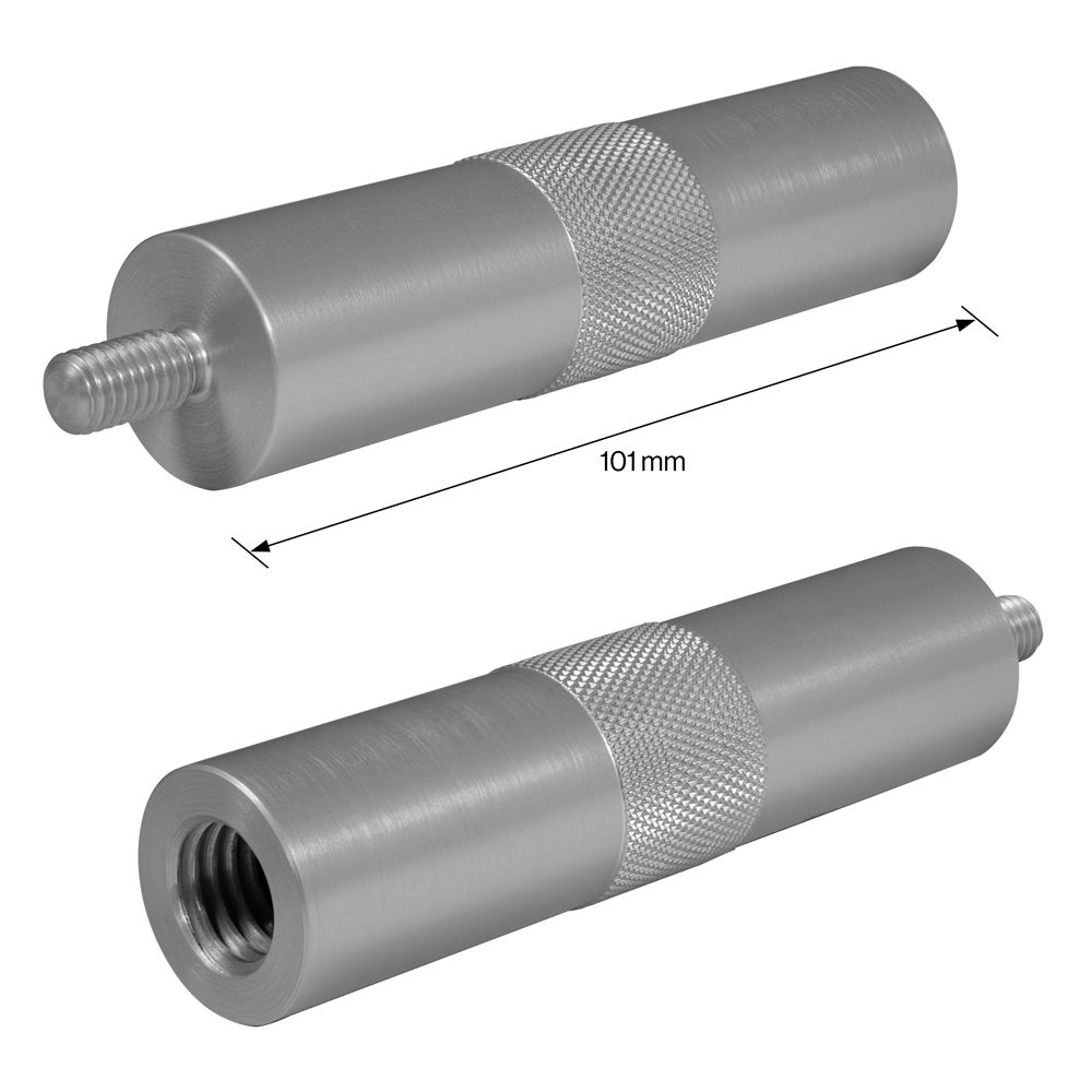 A stainless steel pipe with a measurement of 101 mm