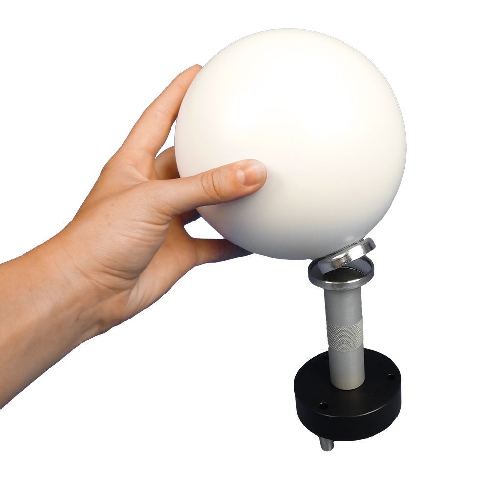 A person is holding a white ball in their hand