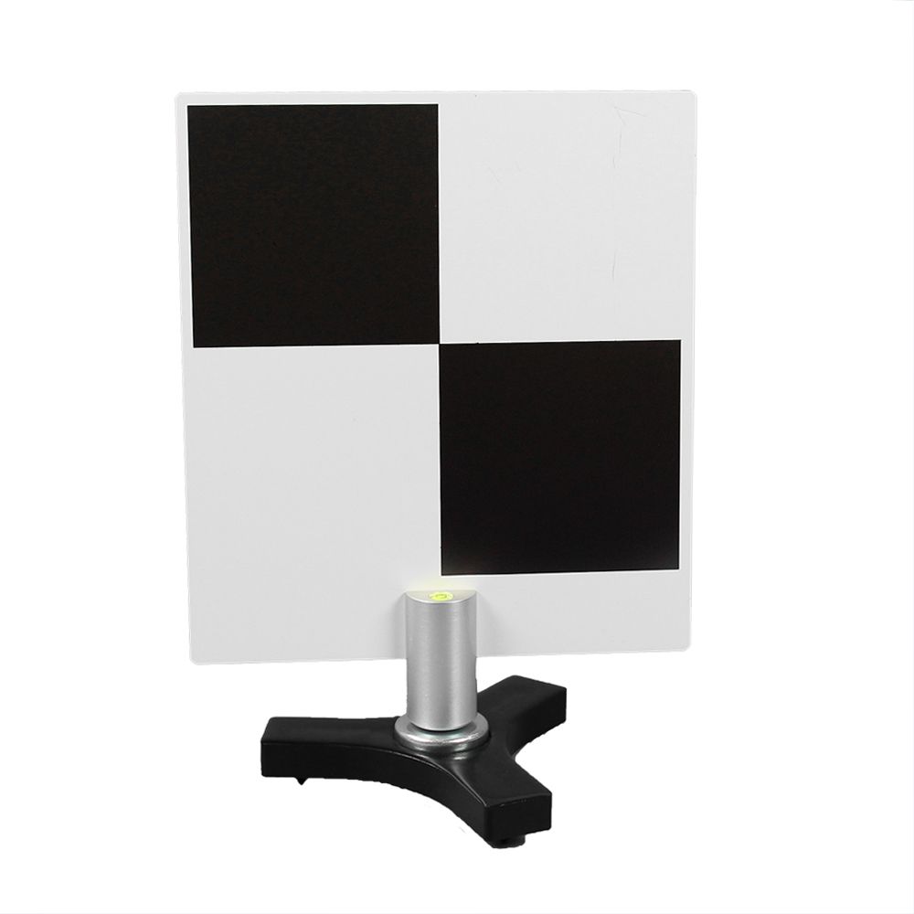 A black and white checkered board with measurements on it.