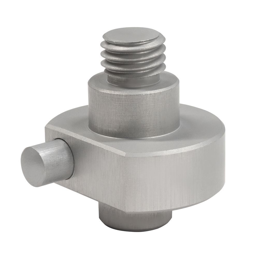 A close up of a metal object on a white background.
