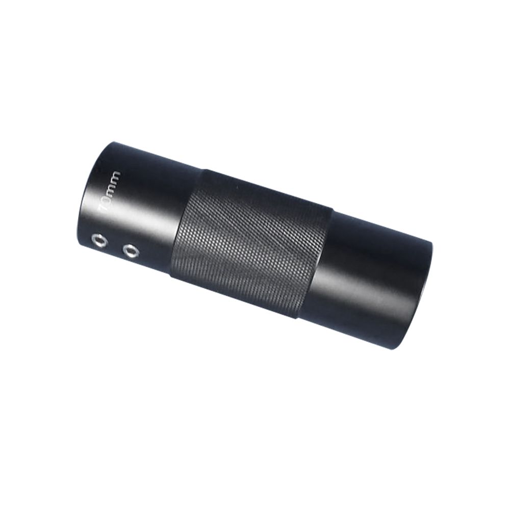 A close up of a black object on a white background.