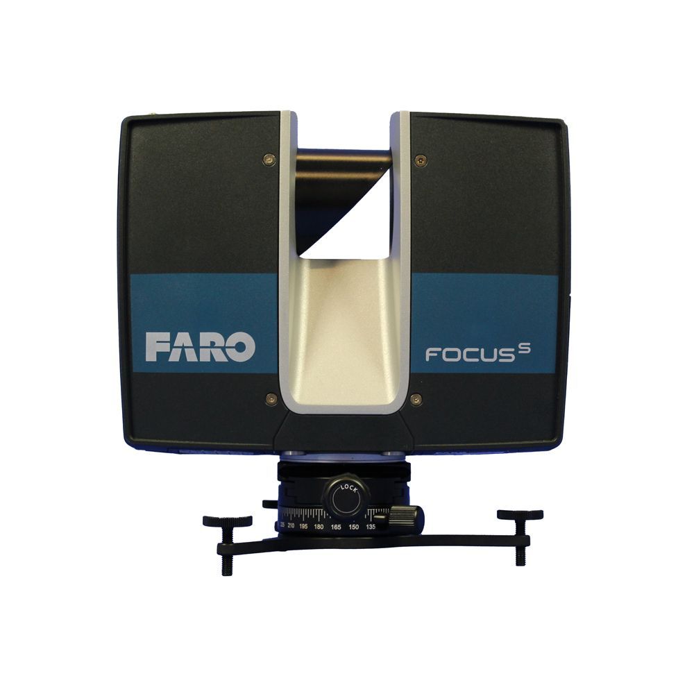 A black and blue faro focus device on a white background