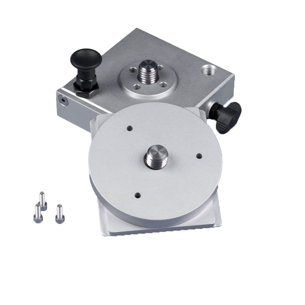 A metal object with screws and a knob on it