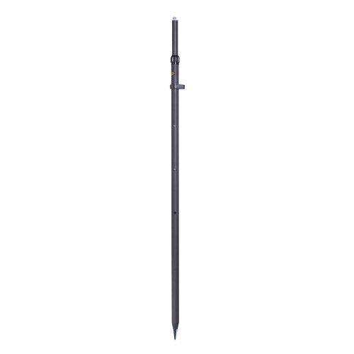 A black pole with a pointed end on a white background.