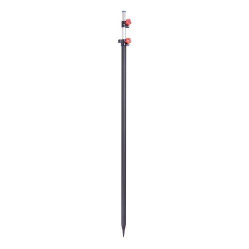 A black pole with red buttons on it on a white background.
