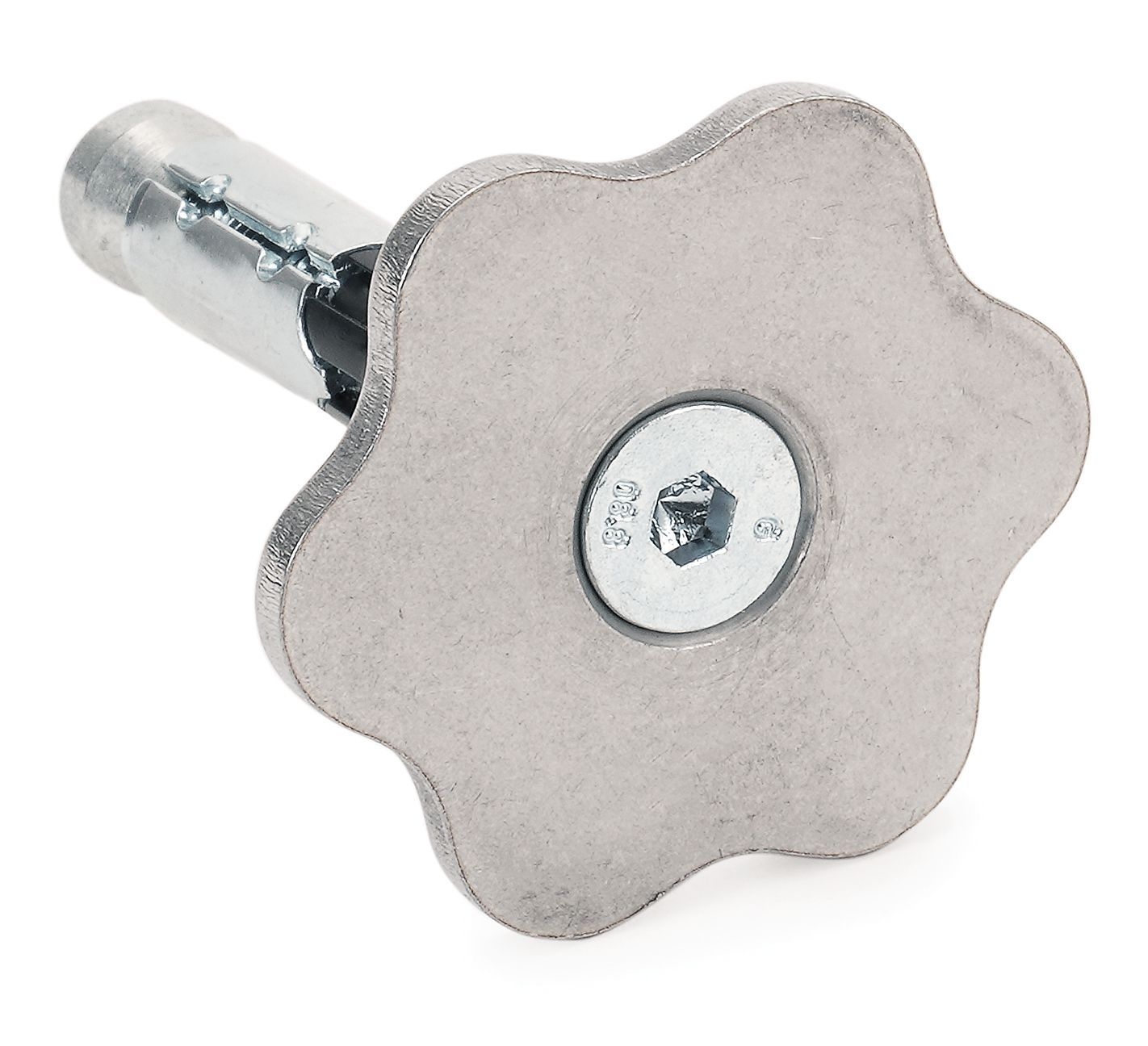 A close up of a metal object with a screw in it