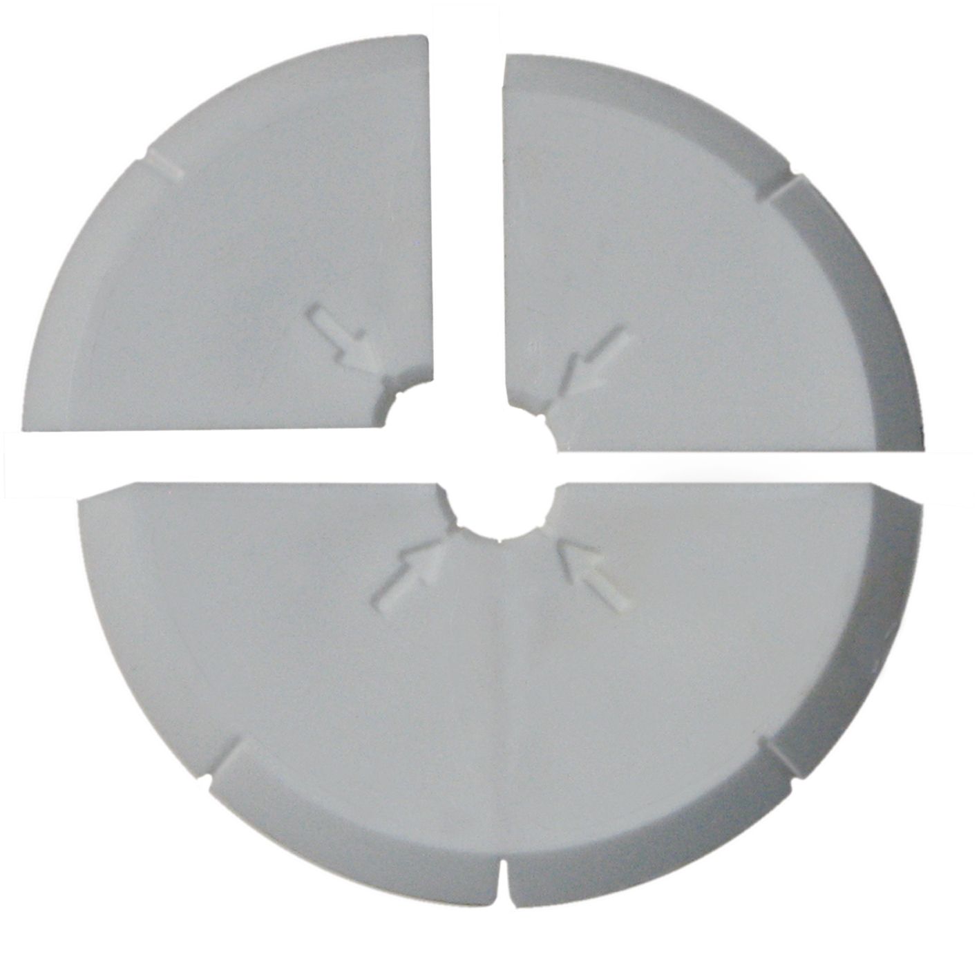A white circle with a hole in the middle