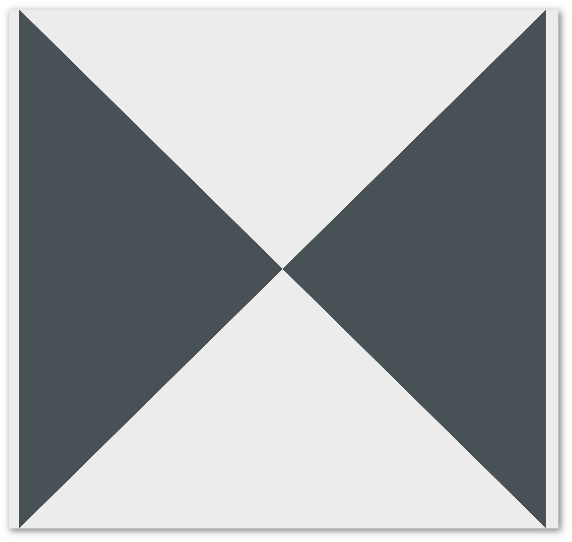 A black and white triangle on a white background.