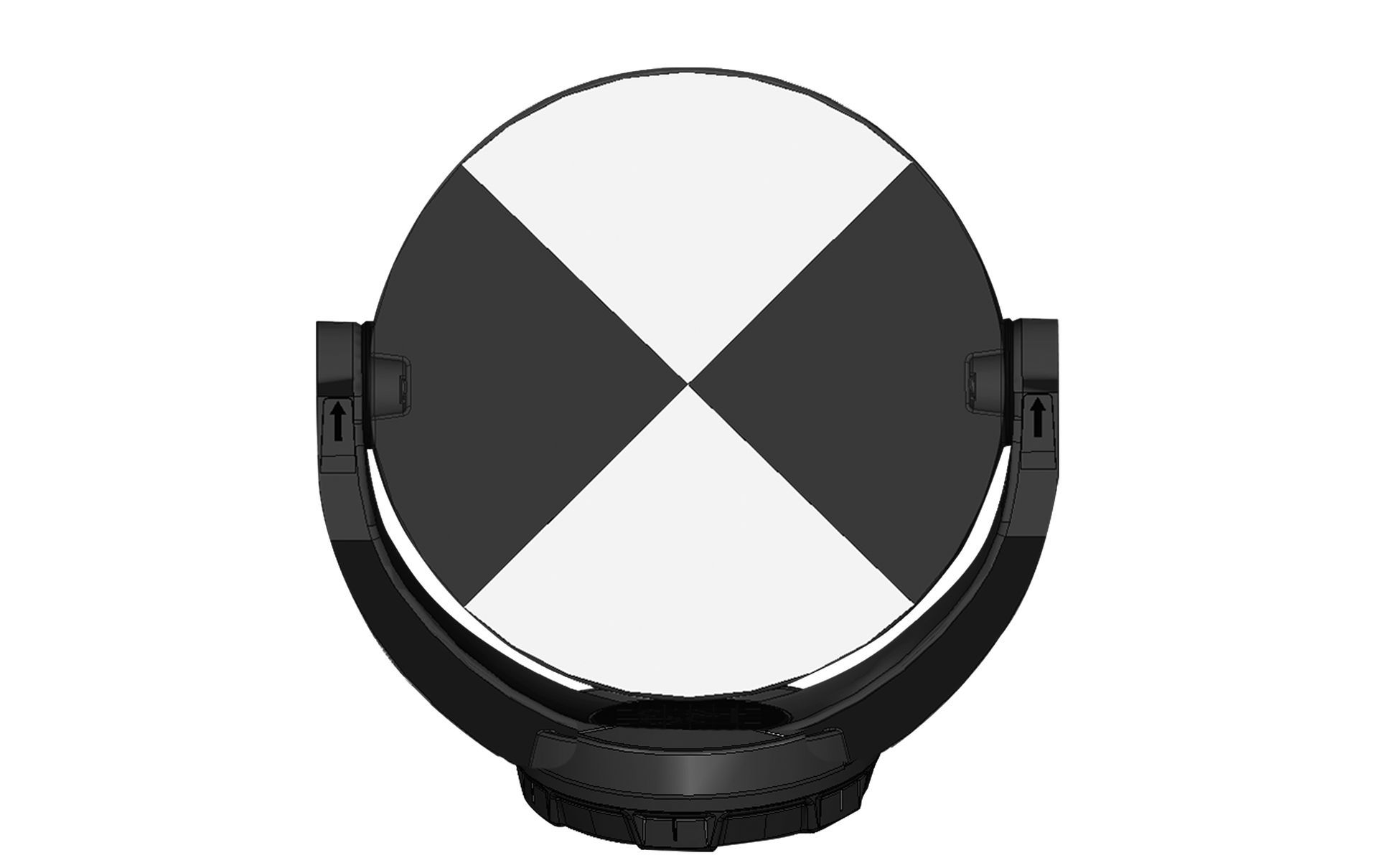 A black and white circle with a cross on it