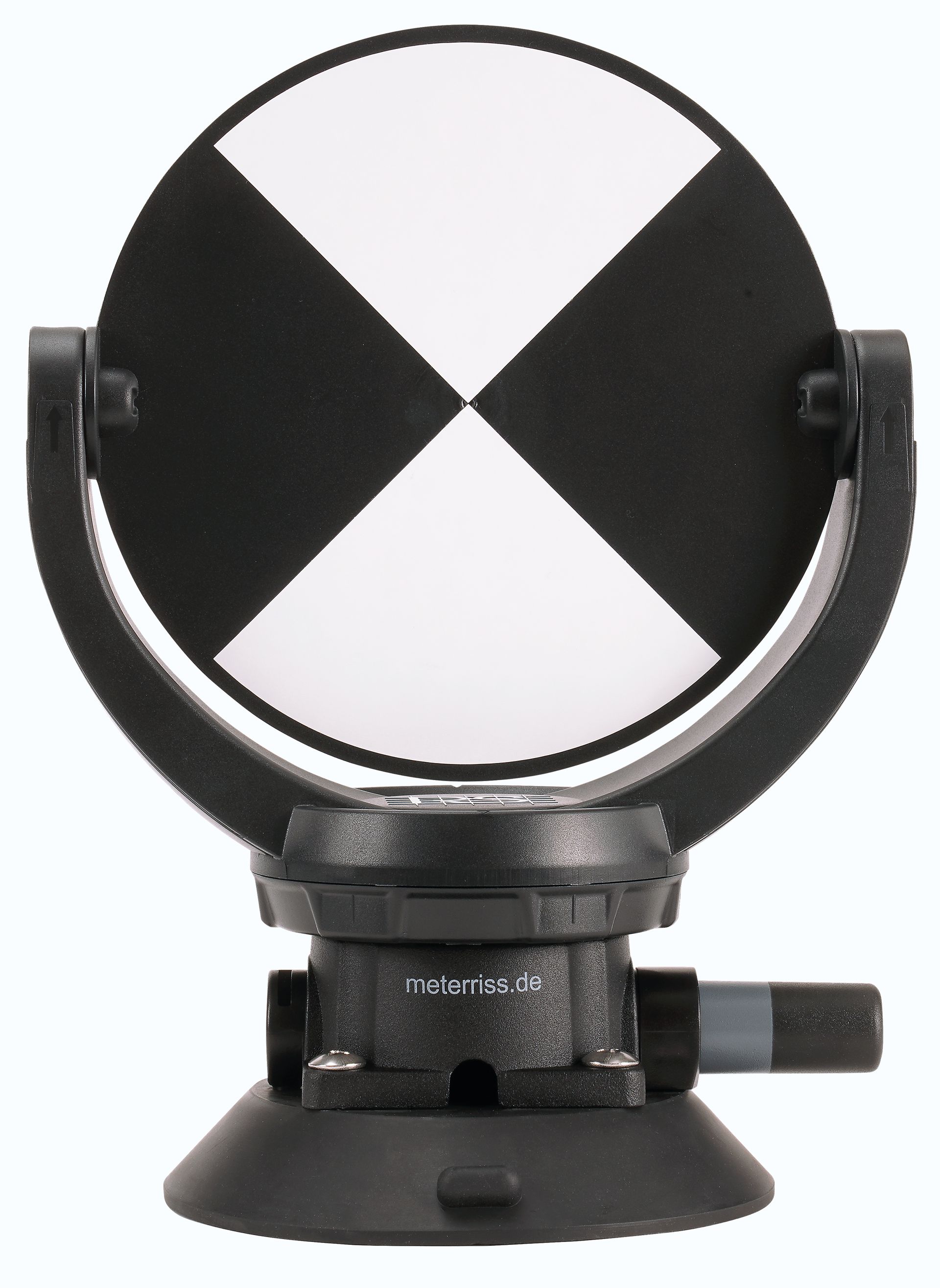 A black and white circle with a cross on it