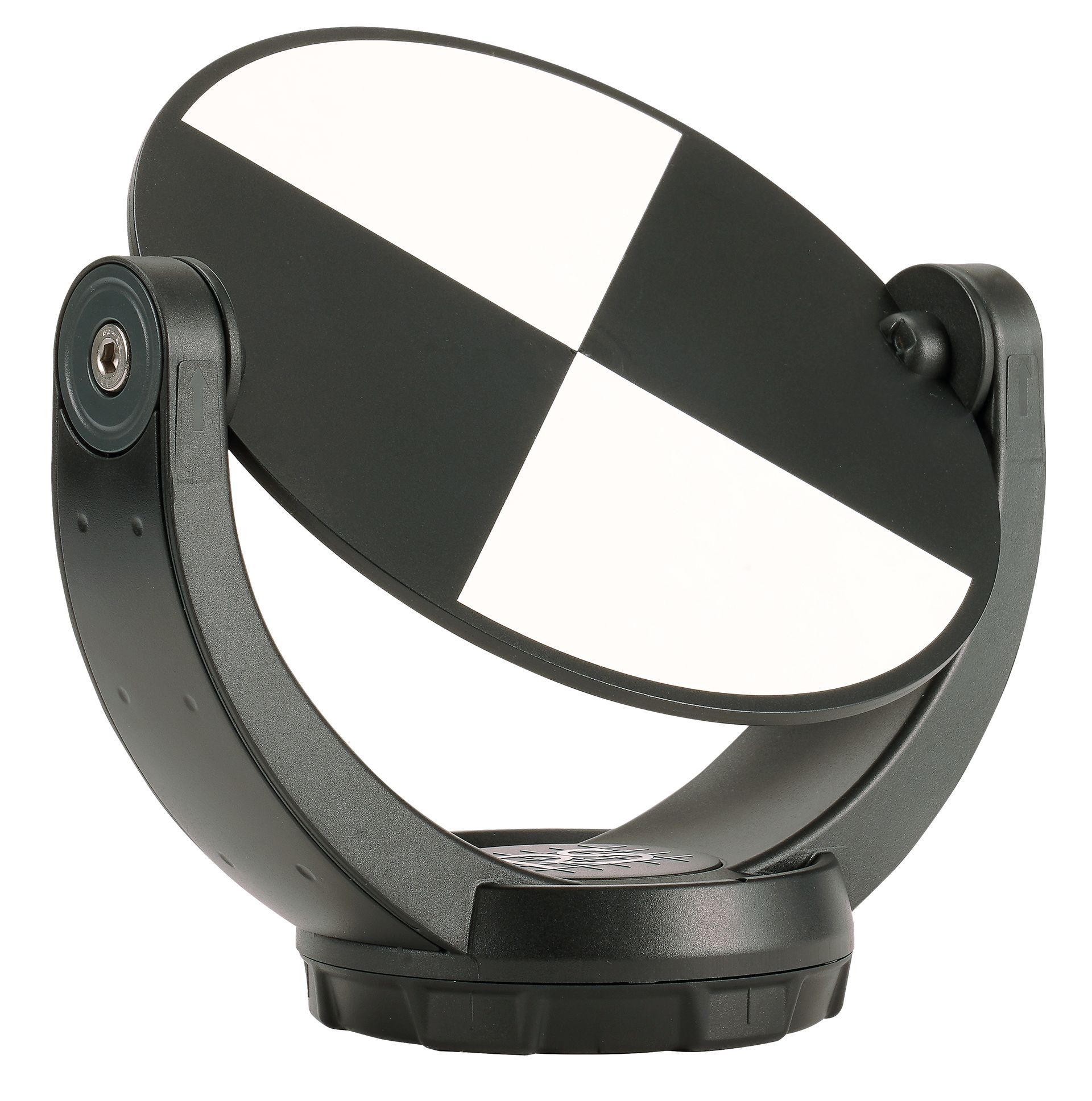 A black and white circle with an x on it