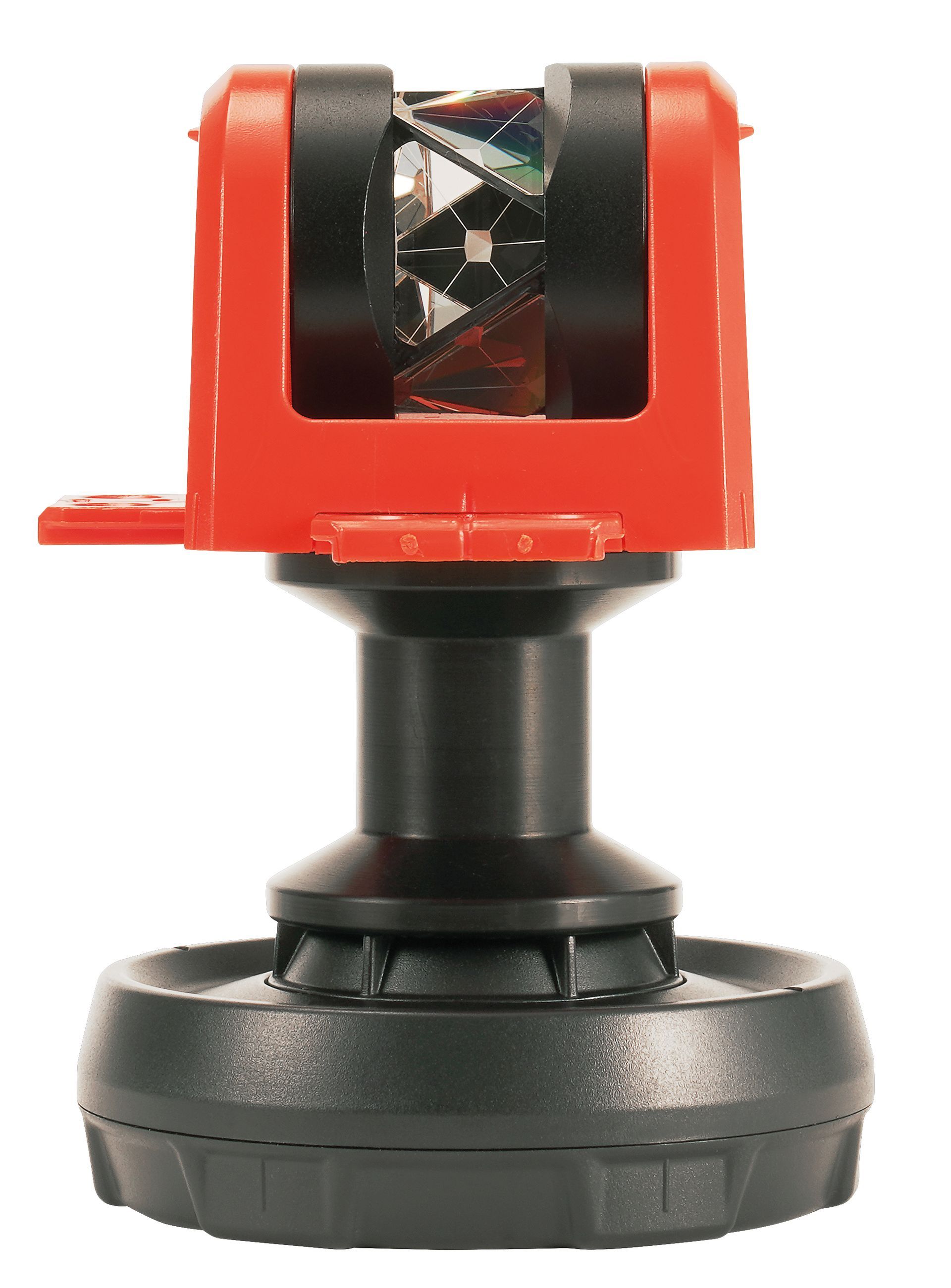A red and black object on a white background