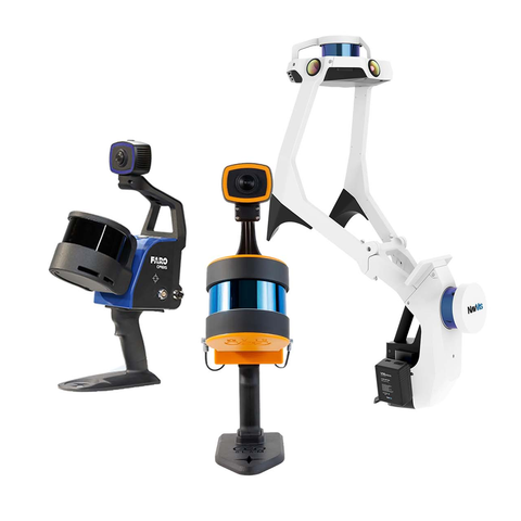 A group of three robots sitting next to each other on a white background.