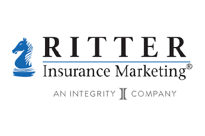 RITTER Insurance Marketing logo with blue knight chess piece, black text.