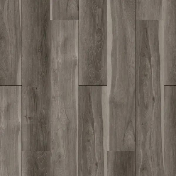 A close up of a dark gray LVP floor.