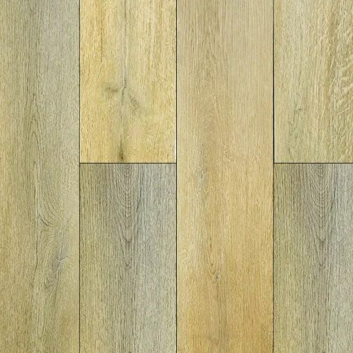 A close up of a LVP wooden floor with a gray border.