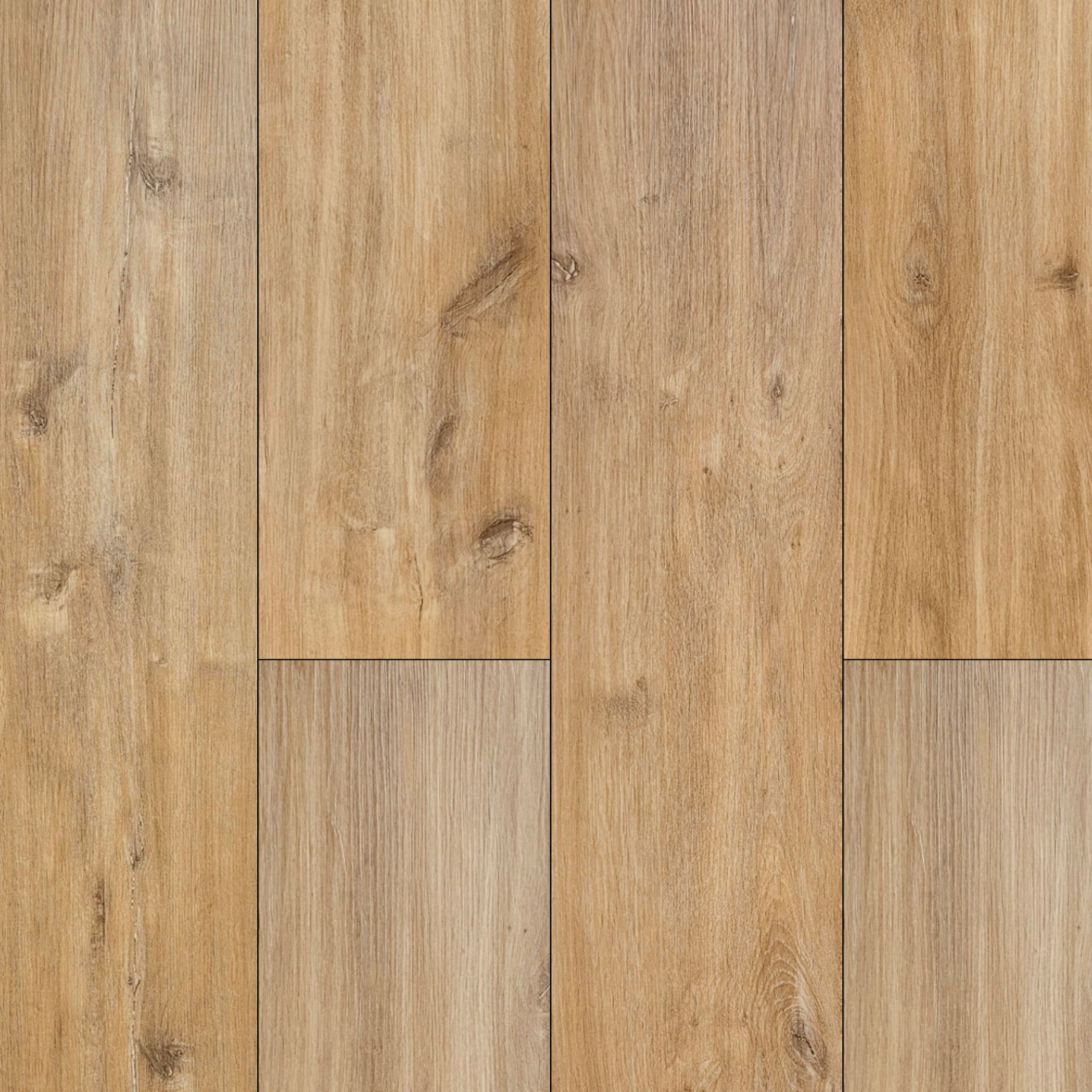 A close up of a LVP wooden floor with two different shades of wood.