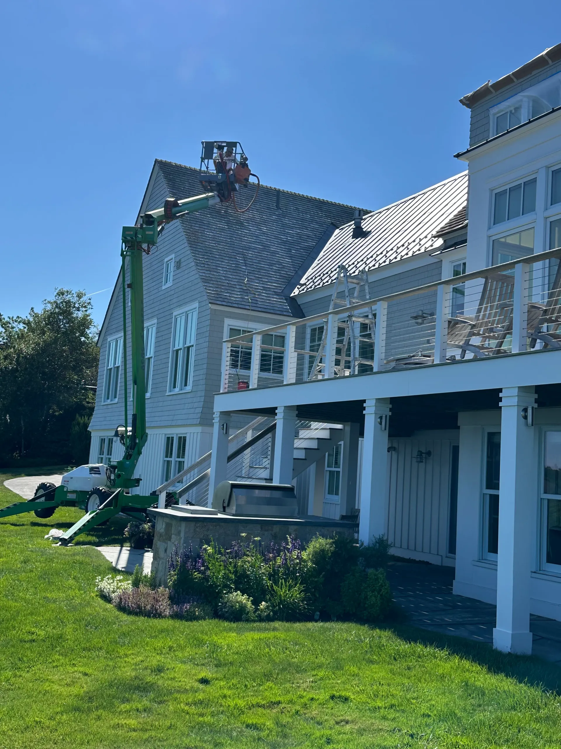 Interior Kitchen covered before painting in kennebunk