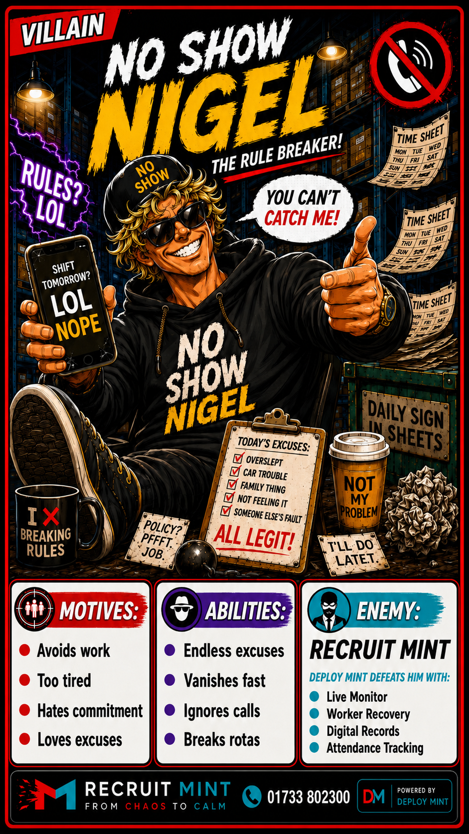 No Show Nigel The Rule Breaker character card