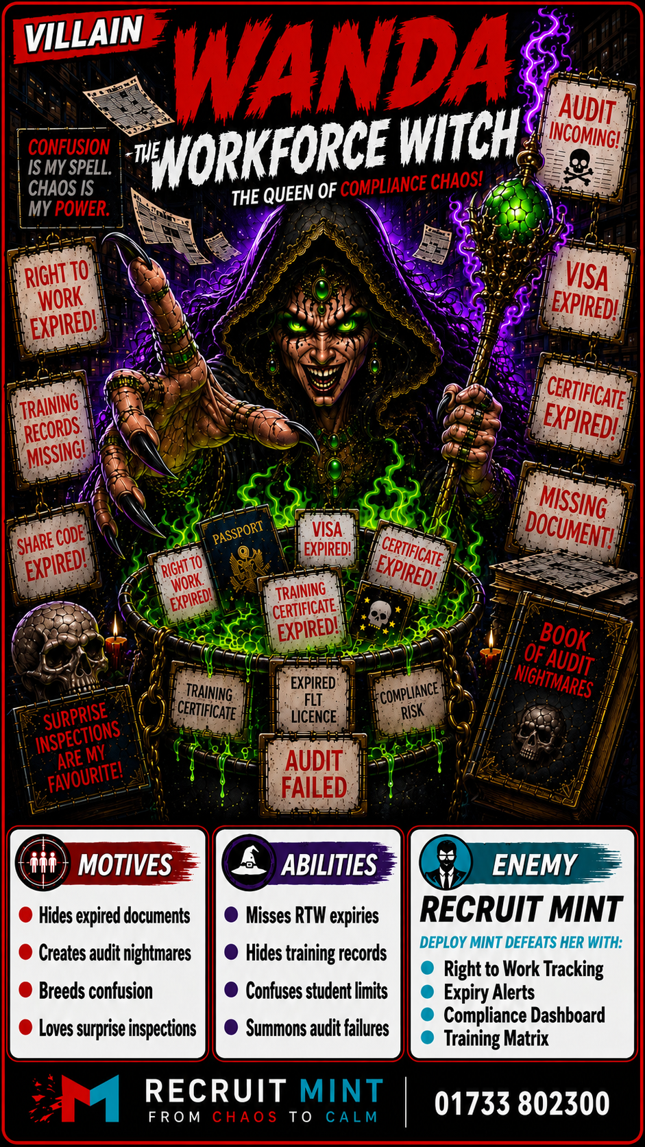 Wanda the Workforce Witch character card