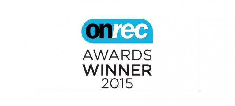 Onrec Awards Winner 2015 logo in blue and black on white background